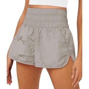 AUTOMET Womens High Rise Athletic Shorts Khaki XS